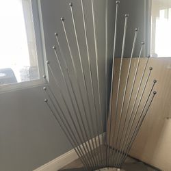 Modern Metal Sunburst Sculpture / Floor Art