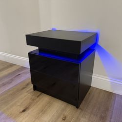 Modern Nightstand with LED Lights