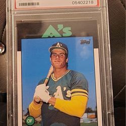 Jose Canseco Rookie Card 1986 Topps Traded #20T PSA 9