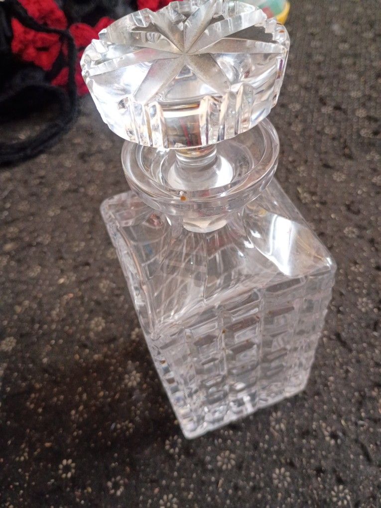 Antique Crystal Whiskey Jar 