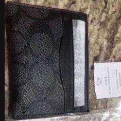 Coach Authentic Slim Id Card Case In Signature Canvas