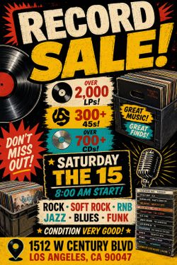 Record. Sale  LPS 45s cds