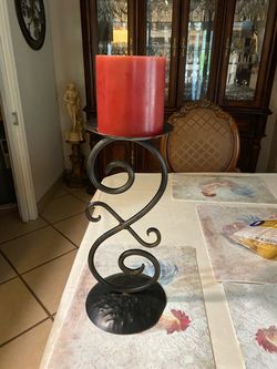 Large metal candle holder