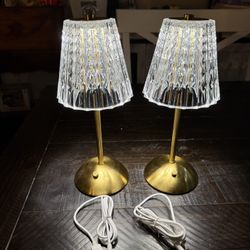 Set Of 2 Crystal Touch Lamps