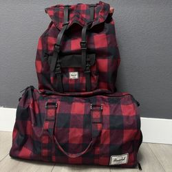 Herschel Supply Co Backpack Duffle Bag Set Classic Red/Black Buffalo