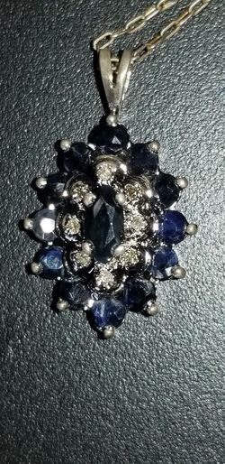 Silver and Sapphire Necklace !