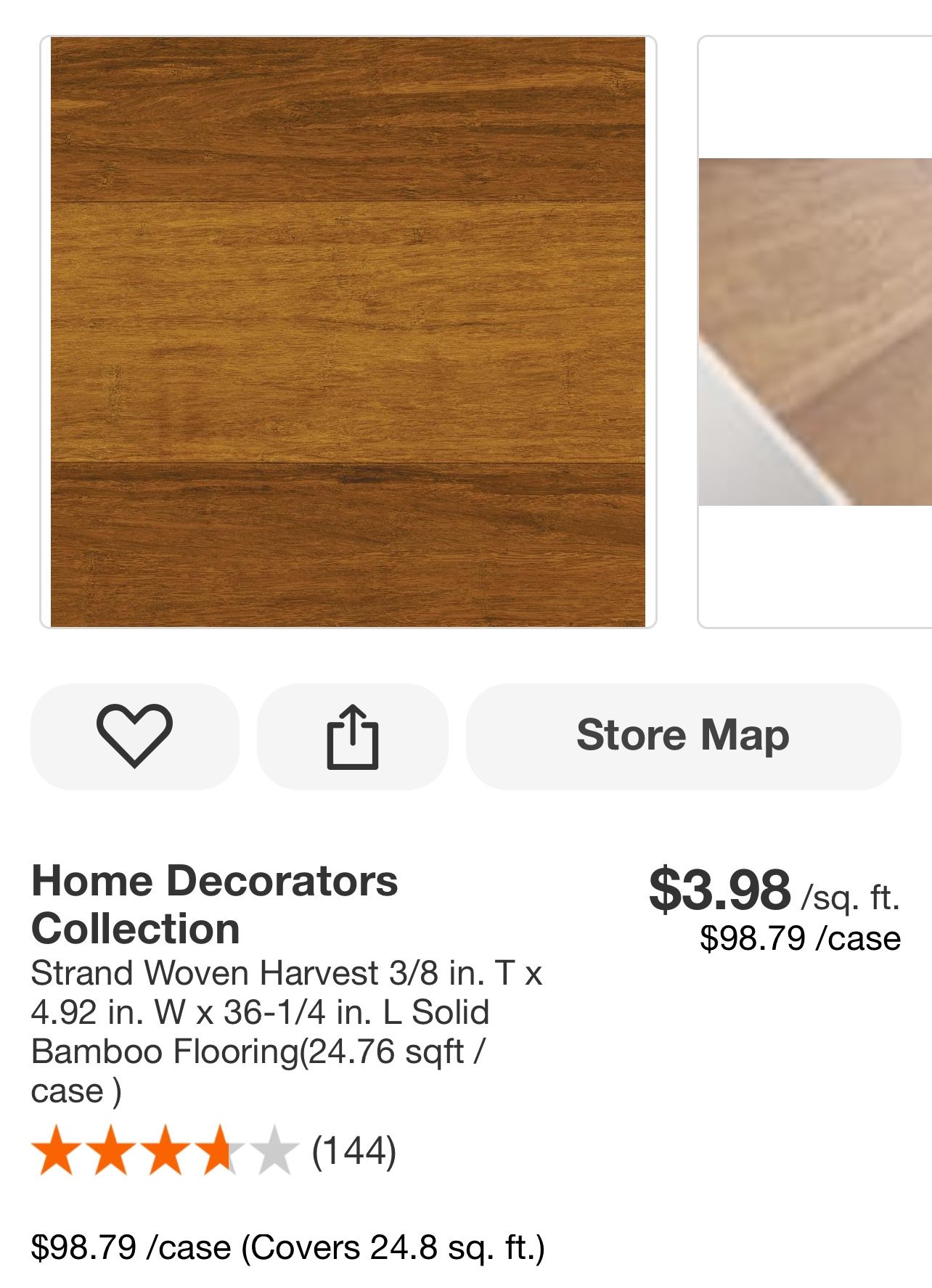 Strand Woven Harvest 3/8 in. T x 4.92 in. W x 36-1/4 in. L Solid Bamboo Flooring(24.76 sqft / case