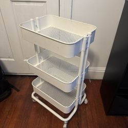 White 3 tier Rolling cart