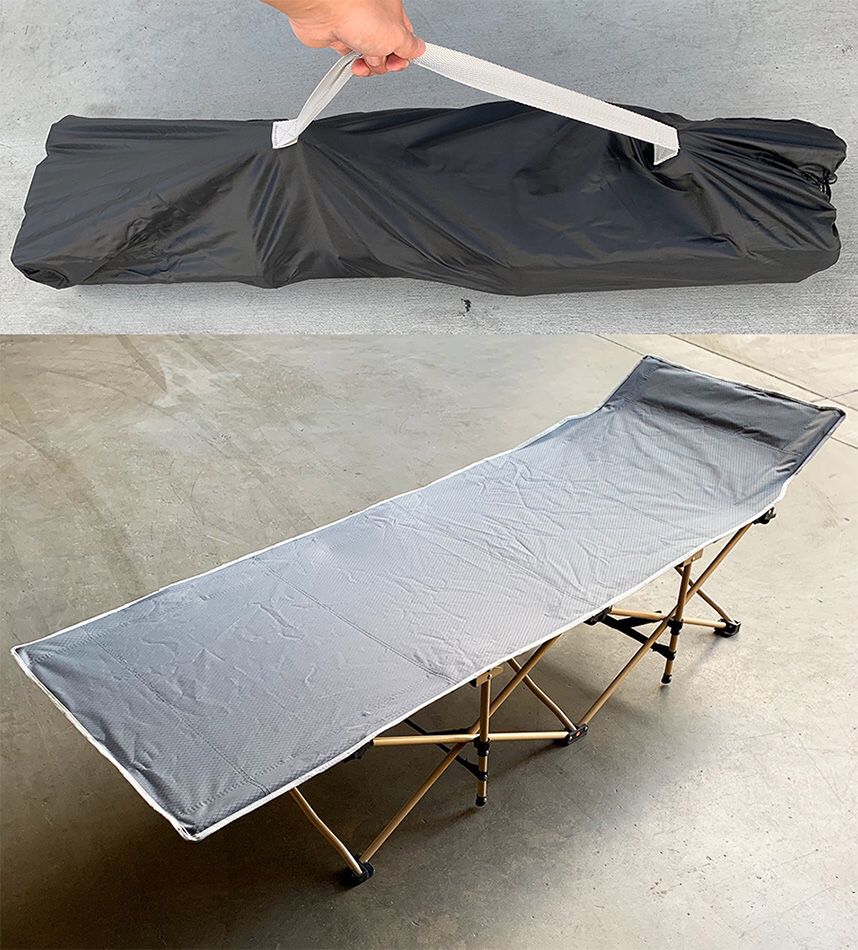Brand New $50 Folding Cot Camping Bed Collapsible w/ Carrying Bag Outdoor 75”x27” (Max 300lbs)