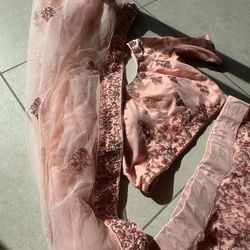 Pink Embroidered Saree