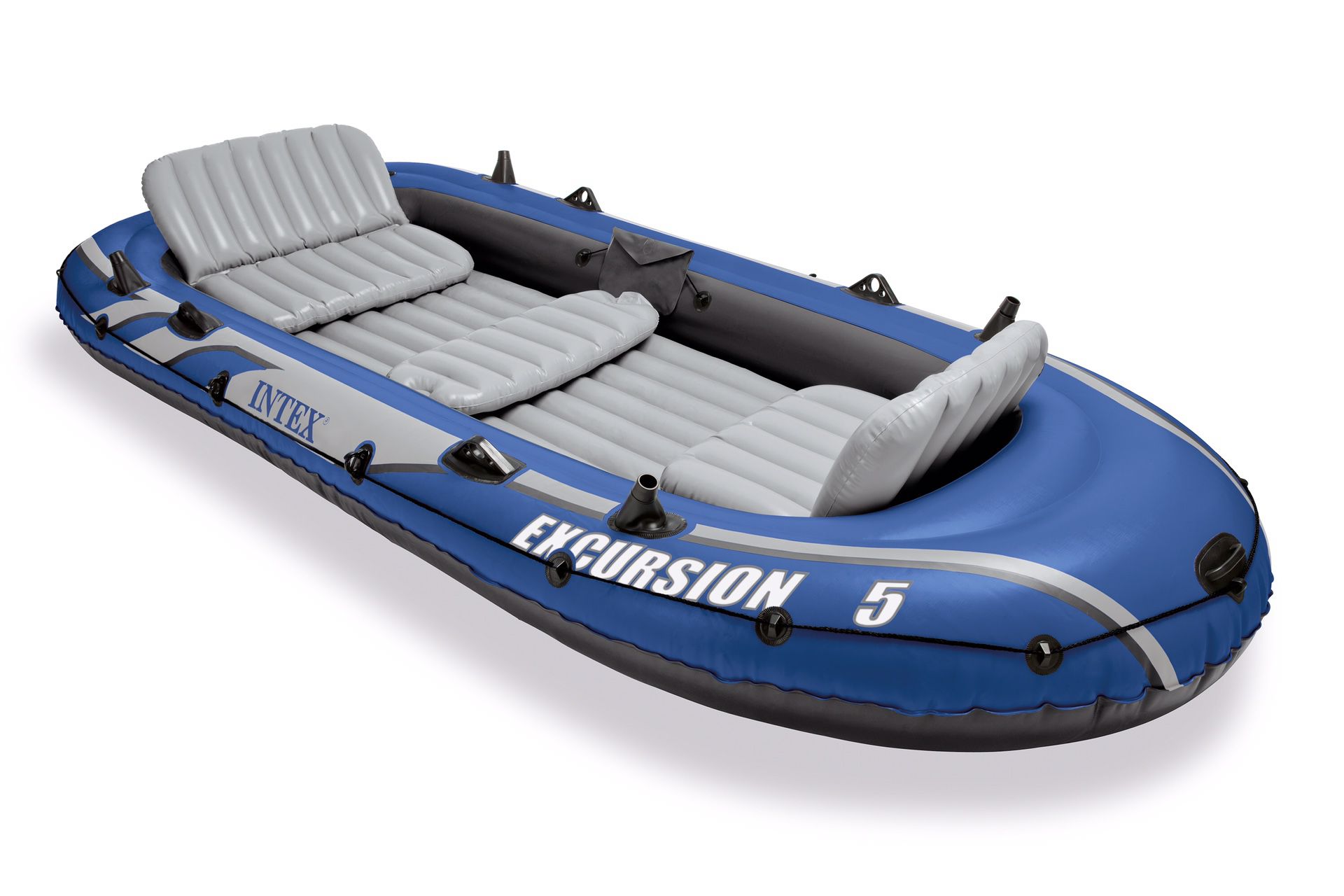 5 Person Inflatable Boat Set with 2 Oars, Pump and Bag