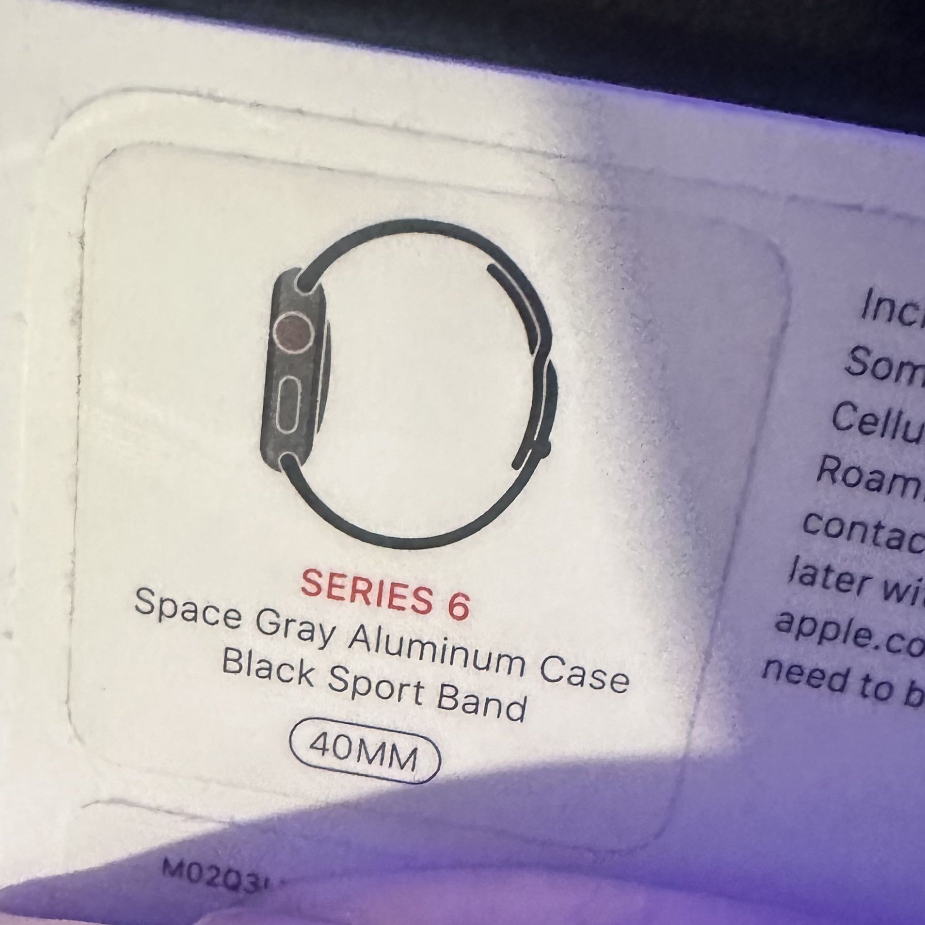 Series 6 Apple Watch 40 MM-With box 
