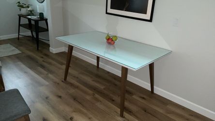 Dining Table with glass top 35.5 x 63 inches