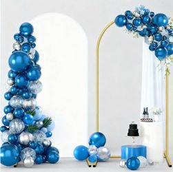Metal Arch Backdrop Stand And Cover Set 7.2 Ft, Wedding Arch Stand With White Cover For Party, Birthday, Wedding, Bridal Shower, Baby Shower (White, 7