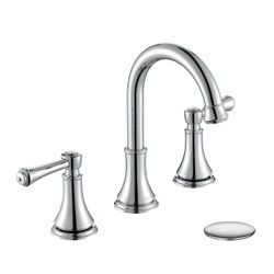 TimeArrow Chrome Widespread Bathroom Sink Faucet 3 Holes With Pop-Up Drain