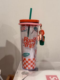 Starbucks X Dandy Road Trip Clear Tumbler Cold Cup, Straw & Keychain Charms
