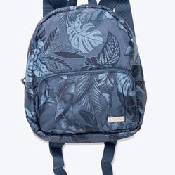 Victoria's Secret PINK Ripstop Mini Backpack Blue Whim Floral Print