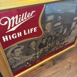 Miller High Life Beer Framed Bar Sign