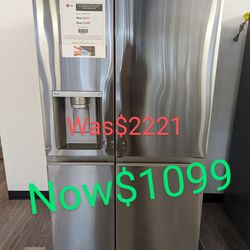 Scratch And Dent Side By Side Door In Door Refrigerator With Craft Ice 0% Interest Financing Available 