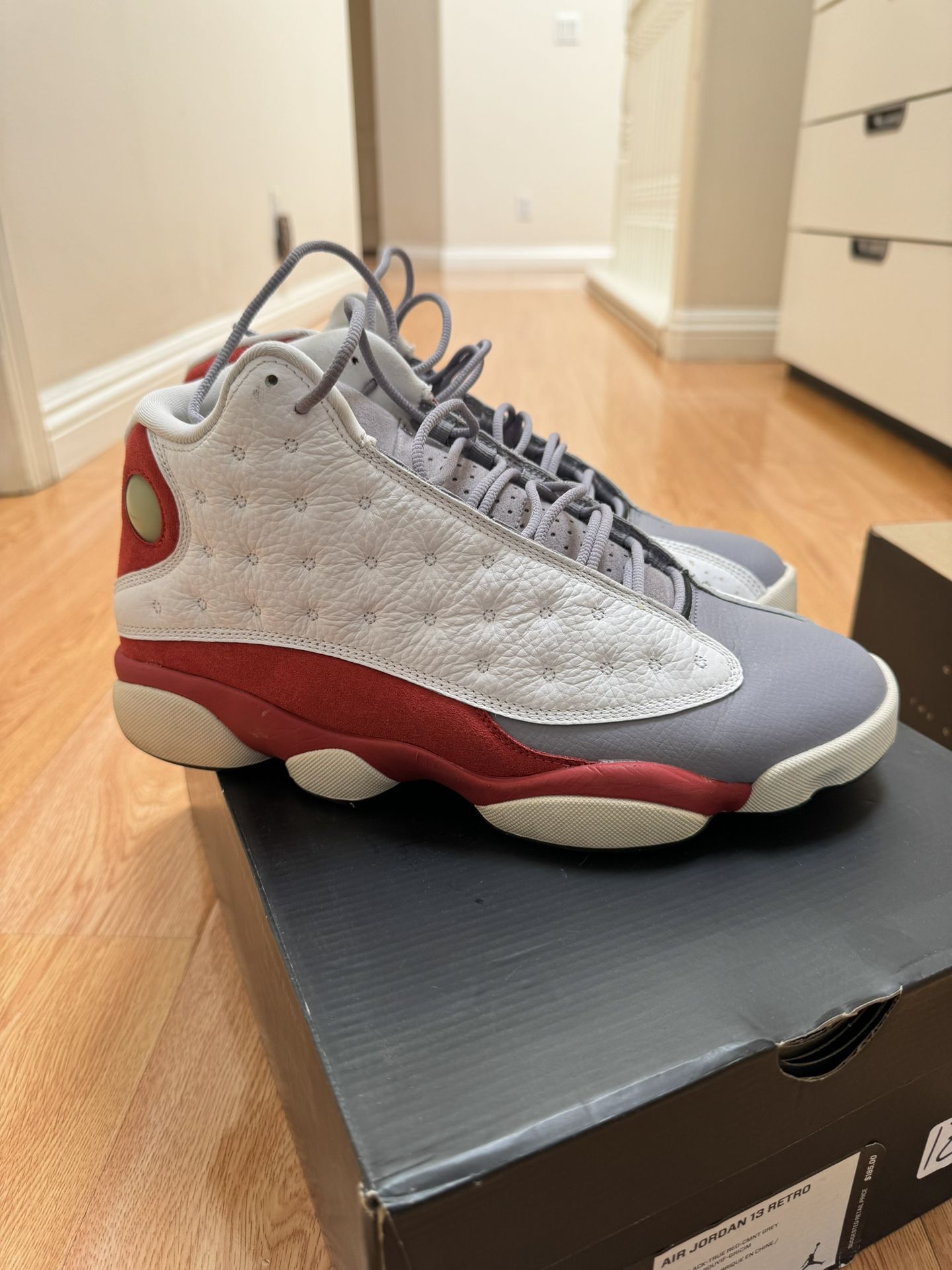AIR JORDAN RETRO 13 GREY TOE NEW Rare Air Jordan Retro 13 Grey Toe Team Red Flint Grey  main image 2