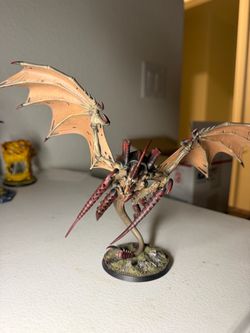 2 , OOP Forge World Tyranid Winged Hive Tyrants Painted Warhammer 40K Flyrants