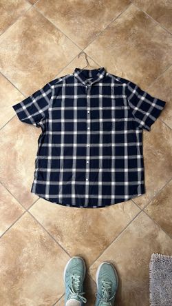 New Men’s Blue And White Checkered Shirt Size XL