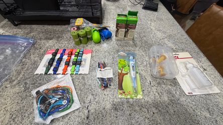 Pet Supplies Bundle – Collars, Waste Bags, Dewormers & More