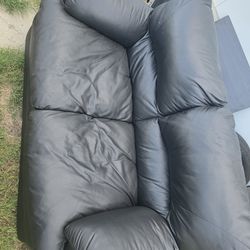 Leather love seat