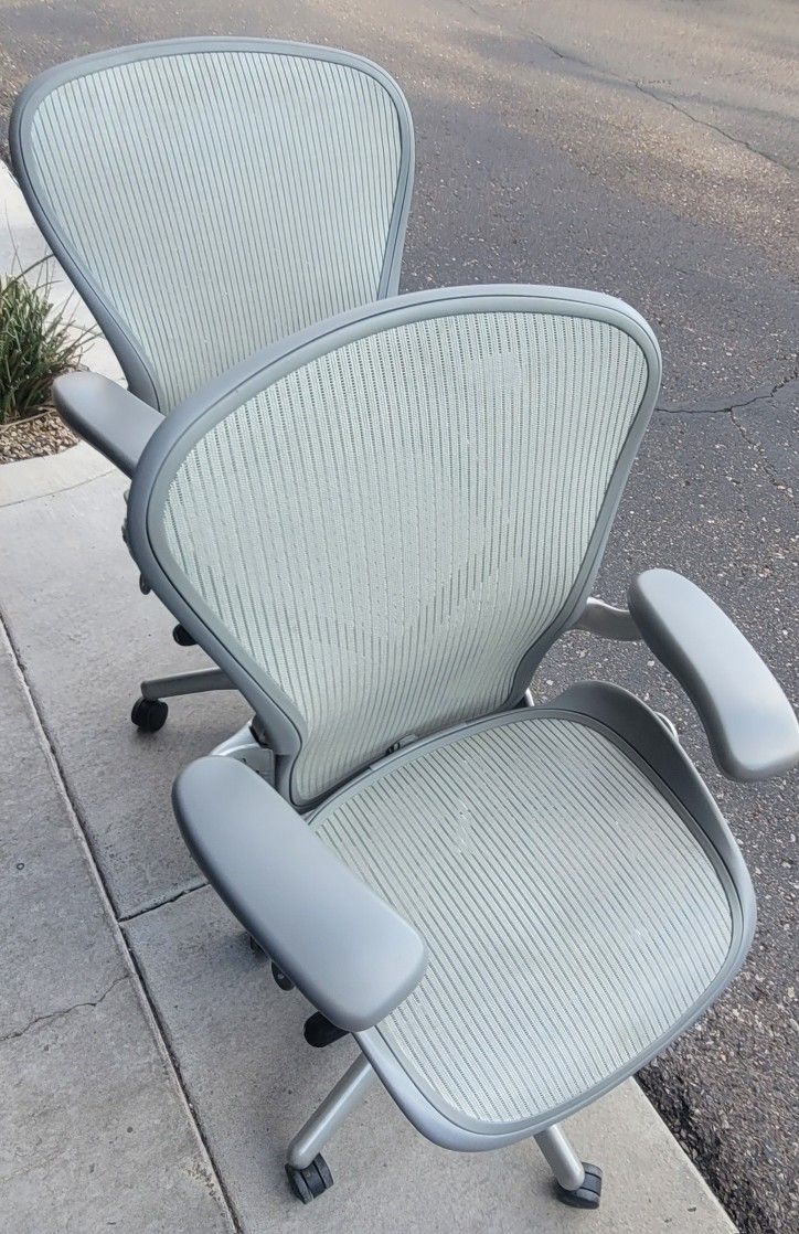 Silver Titanium Herman Miller Aeron Office Desk Chair