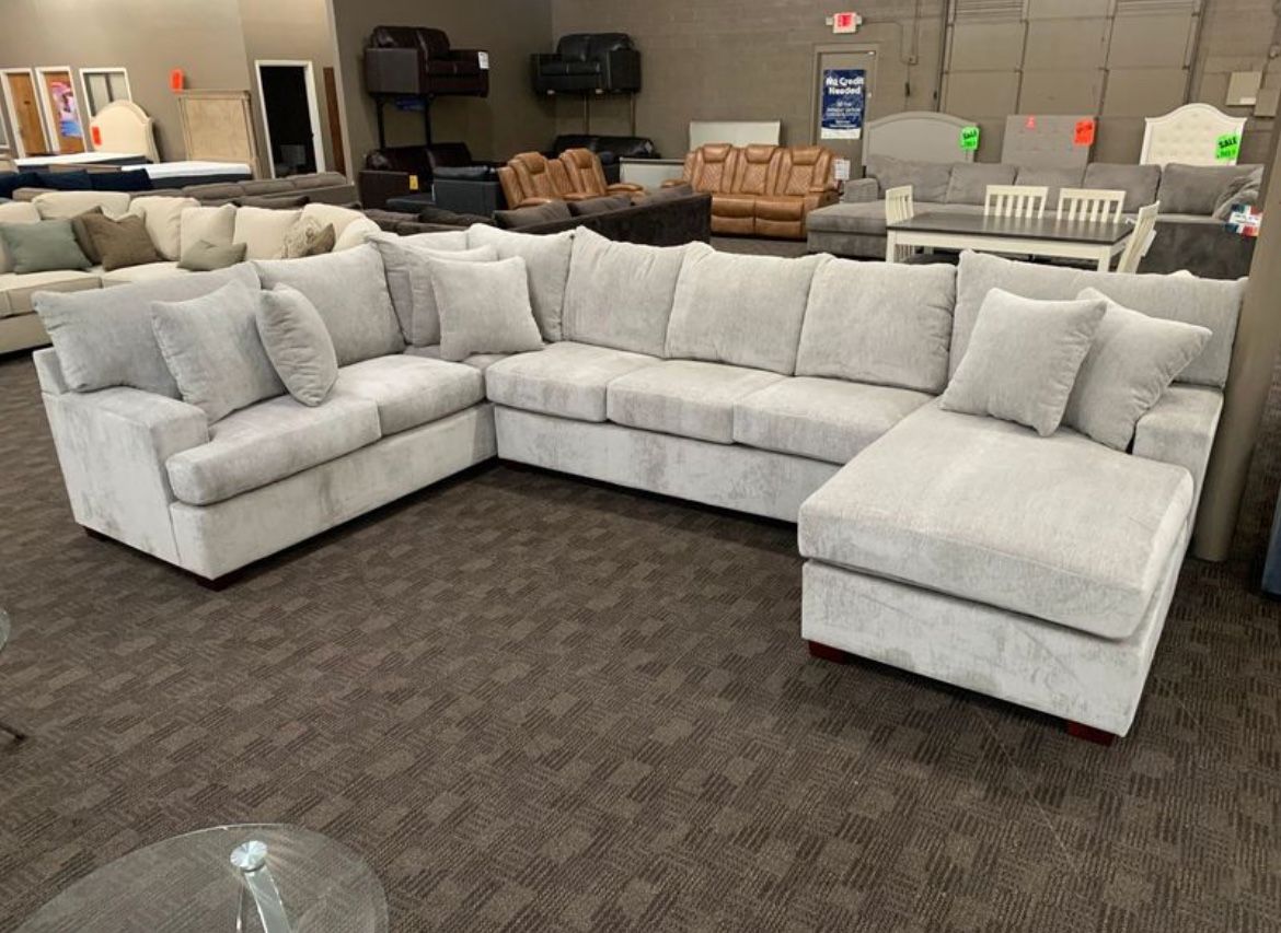 New Custom Grey Sectional Couch