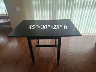 Black Drop-Leaf Dining Table - Great for Small Spaces!
