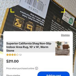 Superior California Shag Non-Slip Indoor Area Rug, 10' x 14', Warm Stone