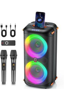 Karaoke Party Speaker with Wireless Microphones