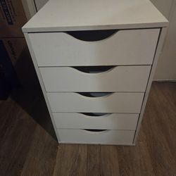 White nightstand with 5 drawers - $80