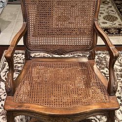 Carved Wooden French Arm Chair 