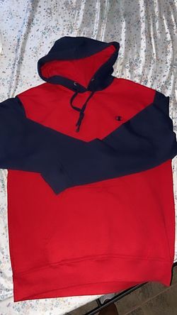 Red x Navy blue vintage Champions hoodie