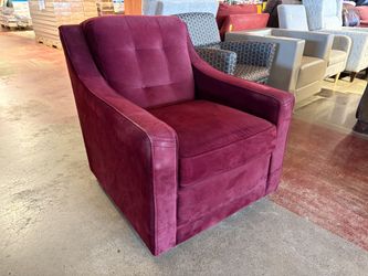 LA-Z-BOY Maroon Mirco Suede Swivel Chair