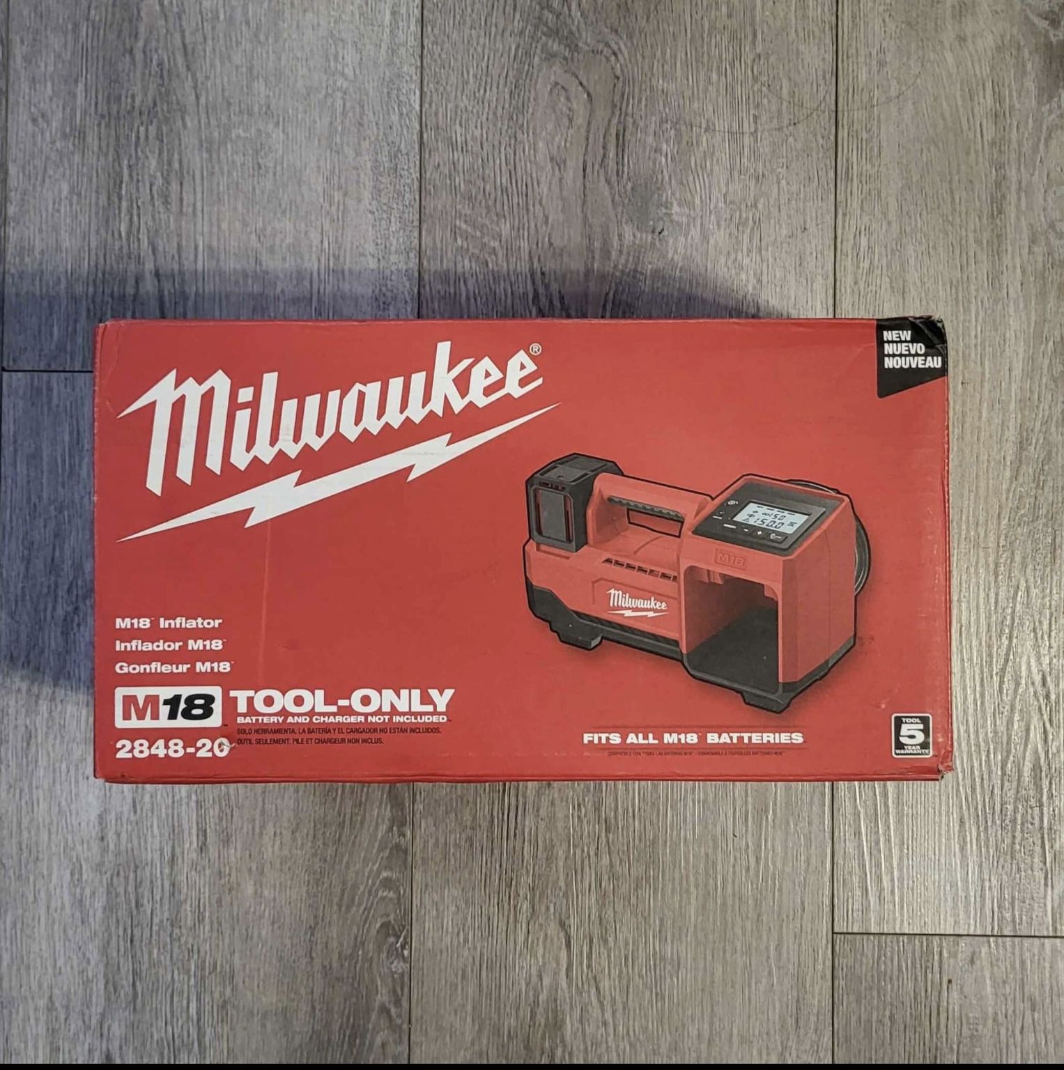 Milwaukee M18 18 Volt Portable Inflator Brand New