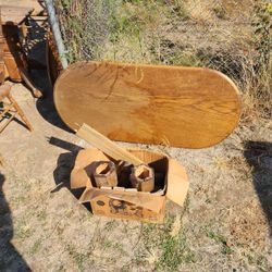 Oak Tables and 2 Chairs 