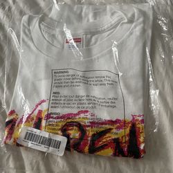 SUPREME SCRATCH TEE WHITE SIZE MEDIUM