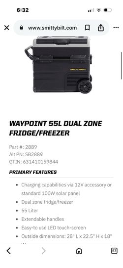 Smittybilt  waypoint battery/solar camping fridge