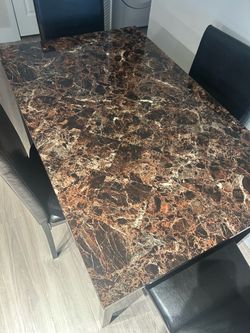 Top Dining Table with Chrome Legs