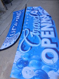 Grand Opening Banner And Road Sign