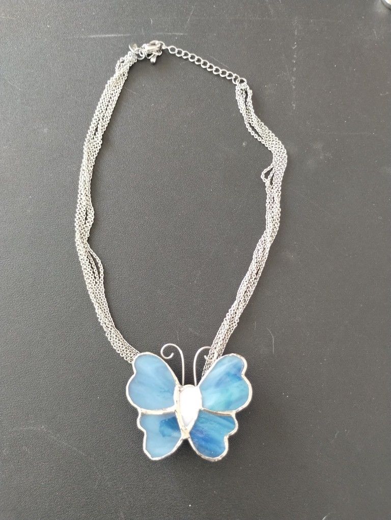 Butterfly Necklace Also Pin Costume Jewelry