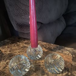 Hand-blown Glass Candle Holders (3pc)
