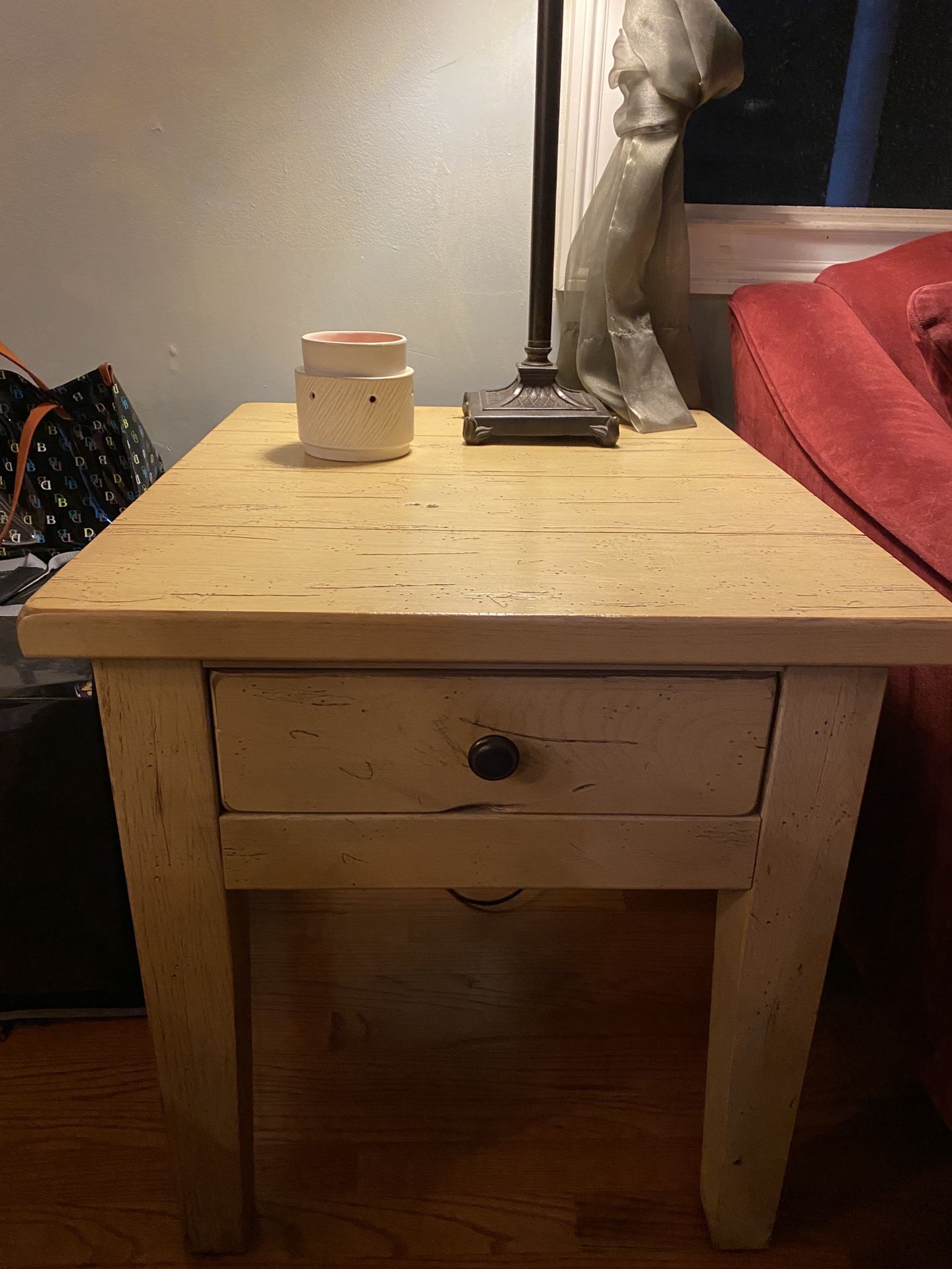 2 Side Tables Real Wood