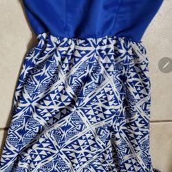 Womens Hi-Lo Blue Dress