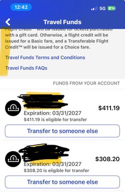 Travel credit southwest air