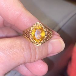 14k Citrine Ring Sizable 7