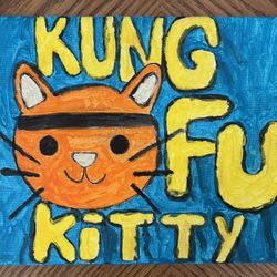 Kung Fu Kitty Original Painting Canvas